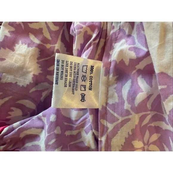 Pink City Prints Xanthe Dress Medium NWT Lilac Begonia Print Ruffle Rickrack - Picture 10 of 10